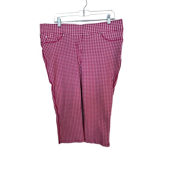 PETER NYGARD Luxe Slims Checkered Capri Women’ Pants Flattens Your tummy XL - Picture 1 of 6
